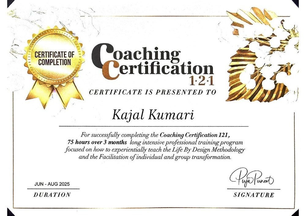 Coaching Certification 121 — Certificate of Completion (75 Hours)